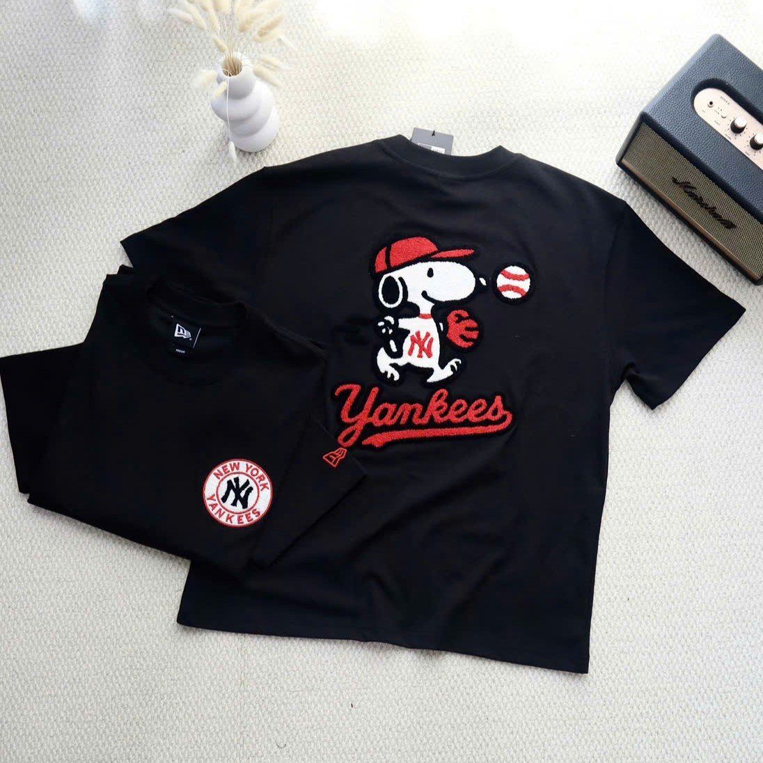  Áo Thun New Era - [Unisex] NY Yankees Snoopy Black 