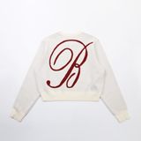  Áo Sweater [Unisex] Badblood - [w-knt24-007] Classic Big Logo Crewneck Sweater - Cream 