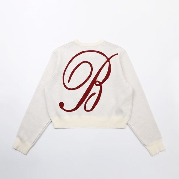 Áo Sweater [Unisex] Badblood - [w-knt24-007] Classic Big Logo Crewneck Sweater - Cream