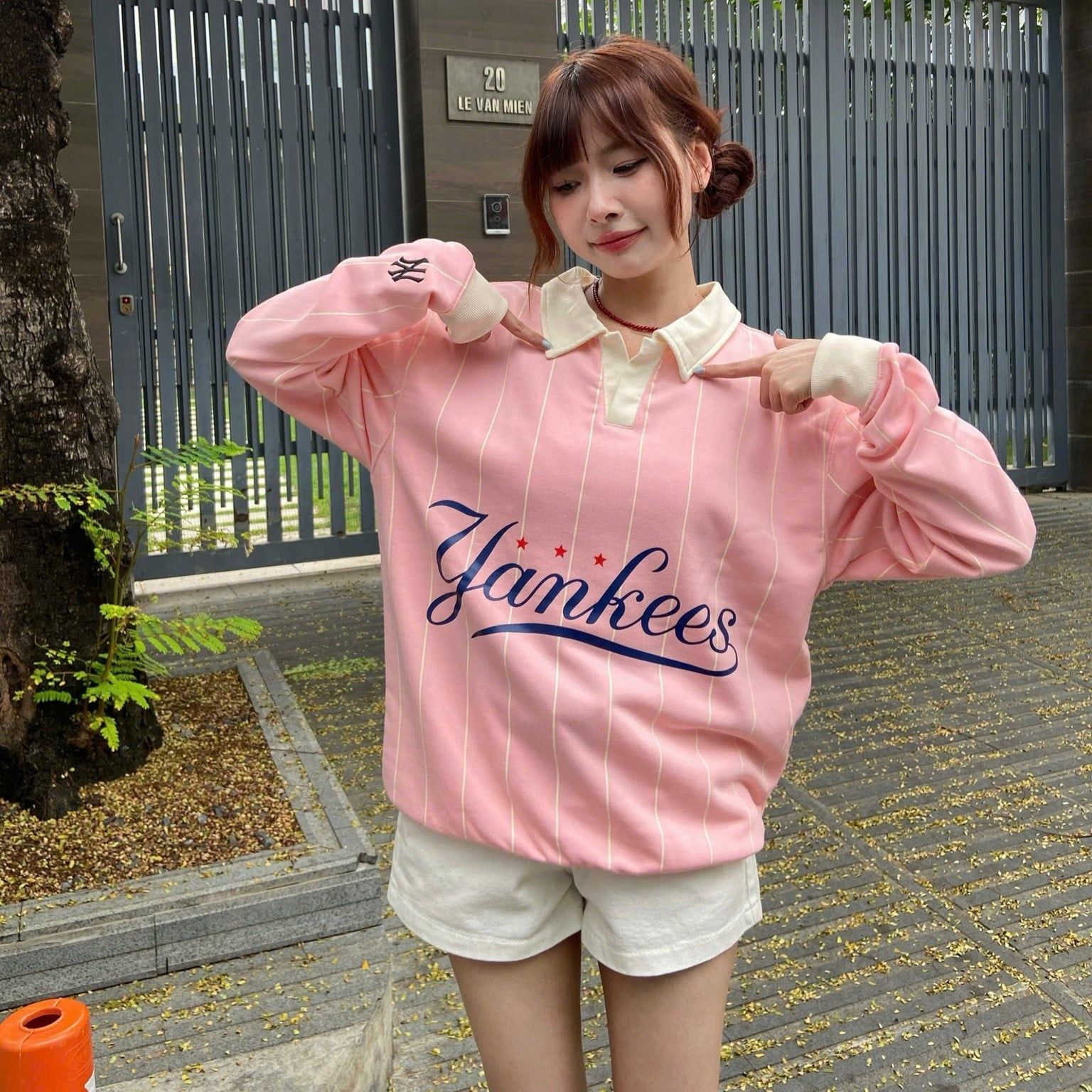  Áo Sweater Len New Era - [Unisex] NY Yankees Pink - 17438299 