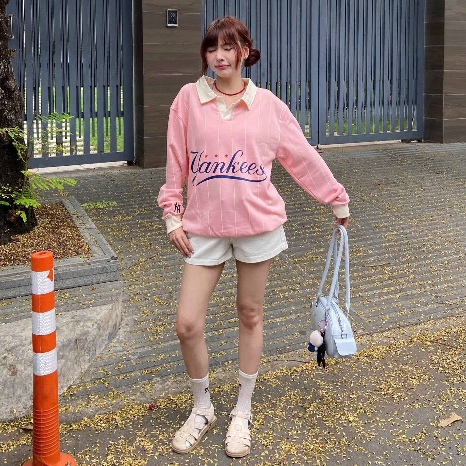  Áo Sweater Len New Era - [Unisex] NY Yankees Pink - 17438299 