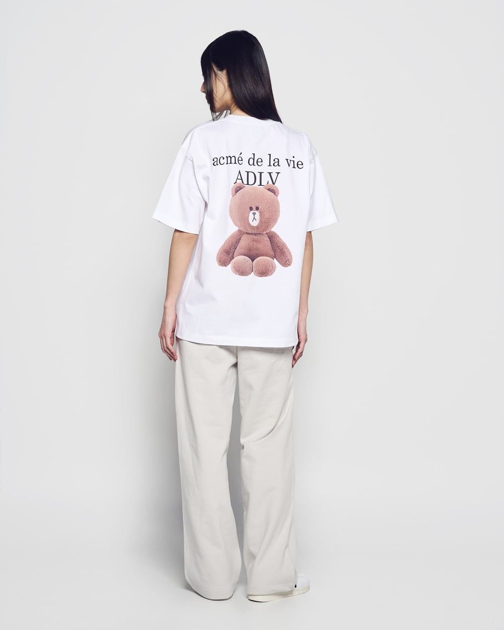  Áo thun ADLV - Acmé de la vie Basic Logo With Line Friends White 