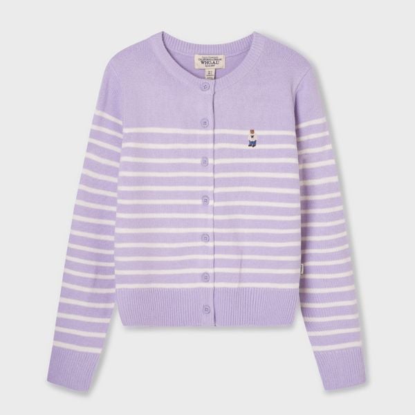 Áo Cardigan WHOAU [Nữ] - Steve R-neck Cardigan Purple - WHCKF4913F