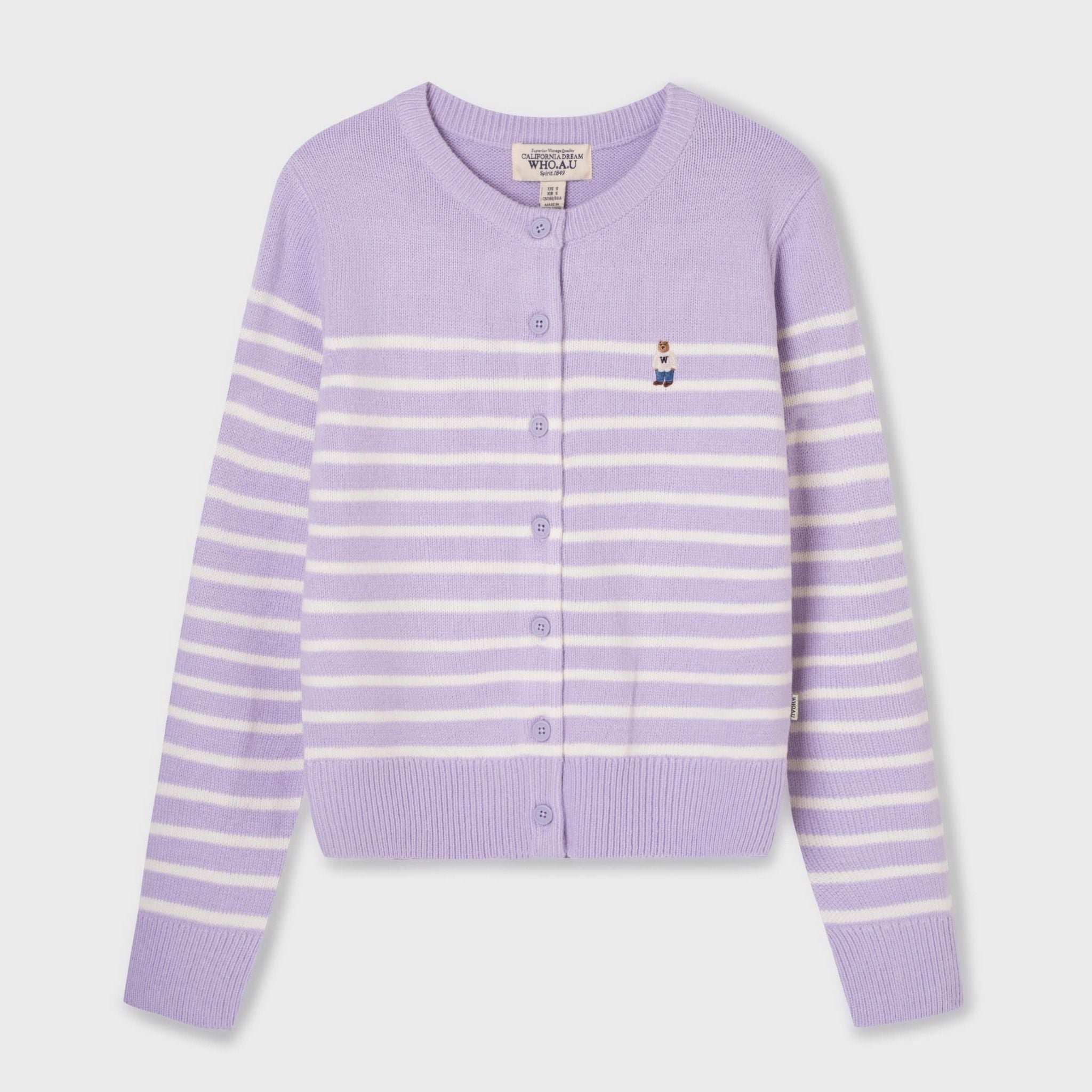  Áo Cardigan WHOAU [Nữ] - Steve R-neck Cardigan Purple - WHCKF4913F 