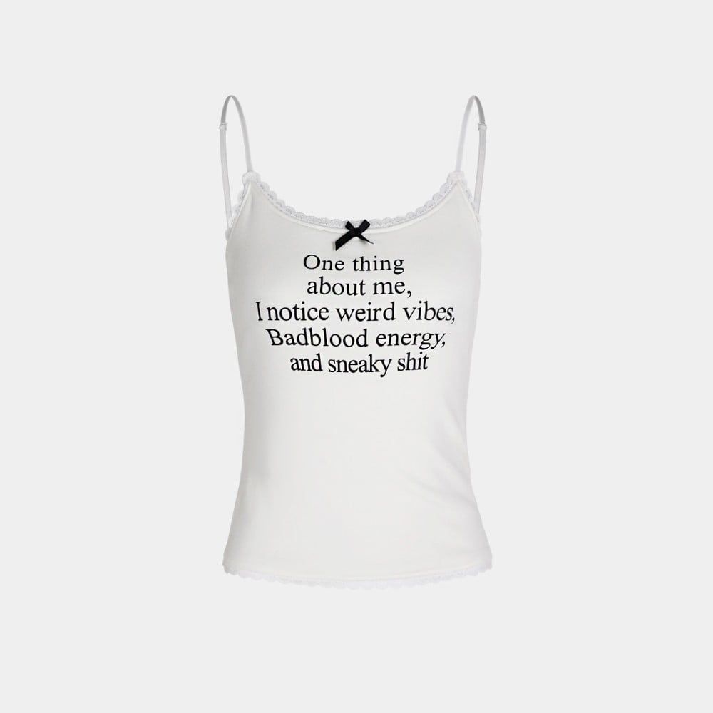  Áo Hai Dây [Nữ] Badblood - [w-tnk23-039] One Thing Camisole White 