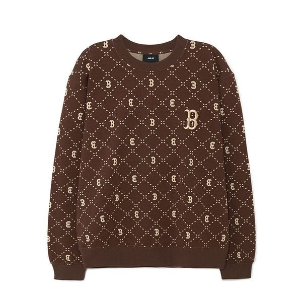 Áo Sweater MLB Korea - Dia Monogram Allover Jacquard Boston - 3AMTM0134-43BRD