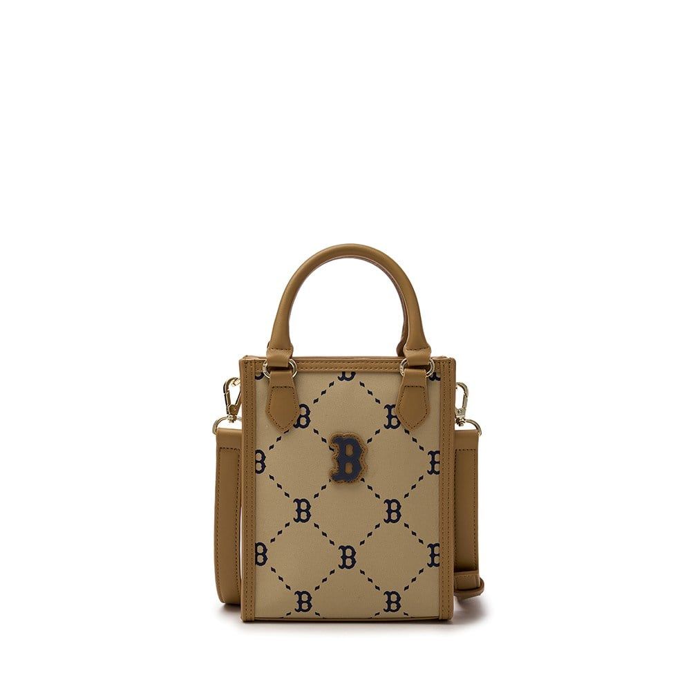  Túi Phone MLB Diamond Monogram Mini Tote Boston Red Sox Beige 7ACRMD35N-43BGS 