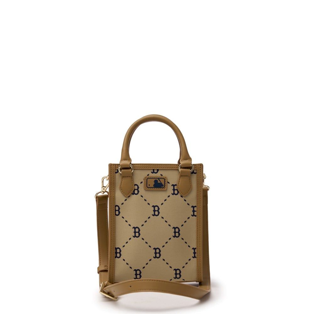  Túi Phone MLB Diamond Monogram Mini Tote Boston Red Sox Beige 7ACRMD35N-43BGS 