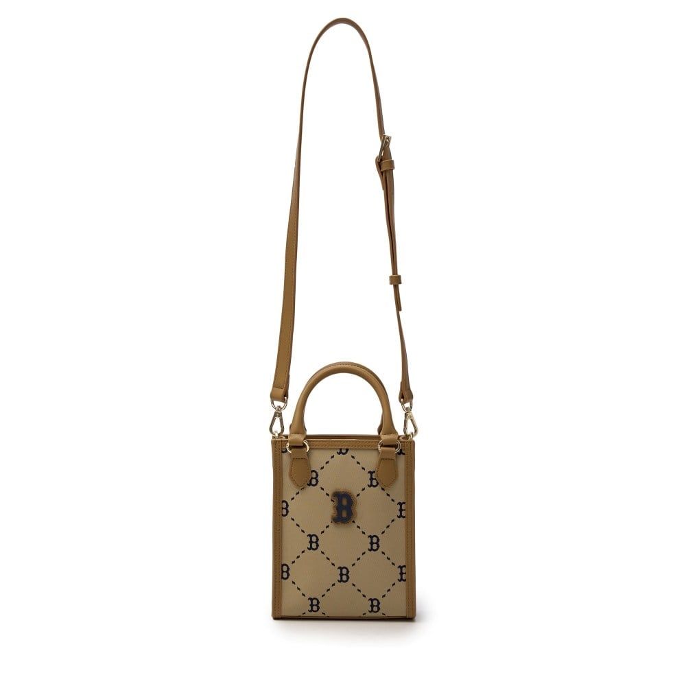  Túi Phone MLB Diamond Monogram Mini Tote Boston Red Sox Beige 7ACRMD35N-43BGS 
