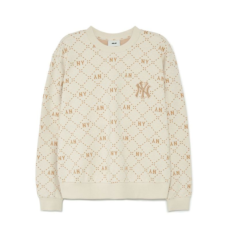  Áo Sweater MLB Korea - Dia Monogram Allover Jacquard NY - 3AMTM0134-50CRD 