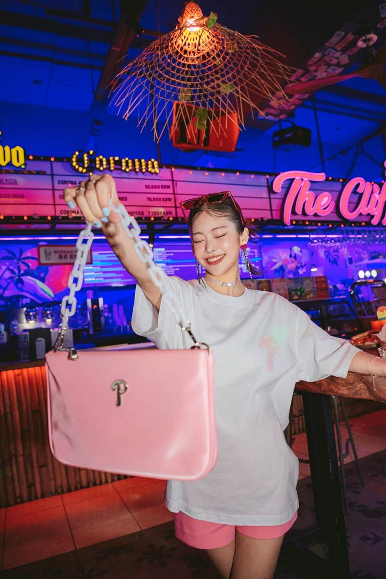  Túi Tote MLB Korea - Chainstrap Nylon Crossbody Philadelphia Phillies Pink - 3ACRM023N-10PKL 