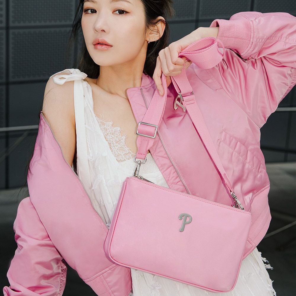  Túi Tote MLB Korea - Chainstrap Nylon Crossbody Philadelphia Phillies Pink - 3ACRM023N-10PKL 