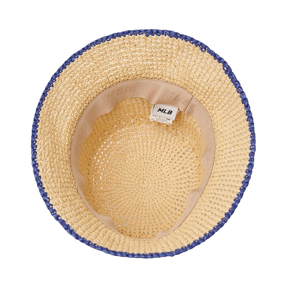  Nón Bucket MLB Raffia Crochet NY - 3AHTR0243-50BGL 