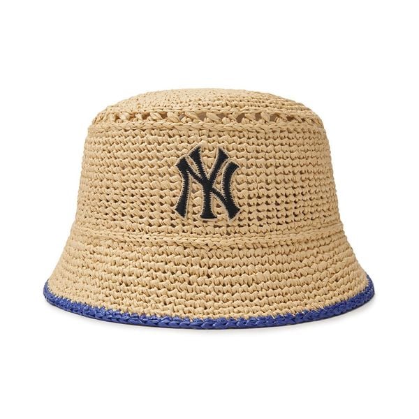 Nón Bucket MLB Raffia Crochet NY - 3AHTR0243-50BGL