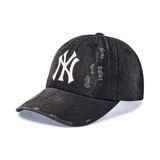  Nón MLB Korea - Vintage Damaged Denim Unstructured Ball Cap NY Yankees - 3ACPB195N-50BKS 