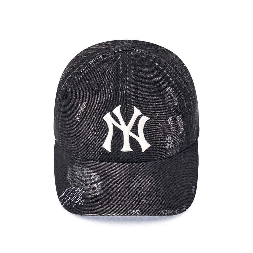  Nón MLB Korea - Vintage Damaged Denim Unstructured Ball Cap NY Yankees - 3ACPB195N-50BKS 