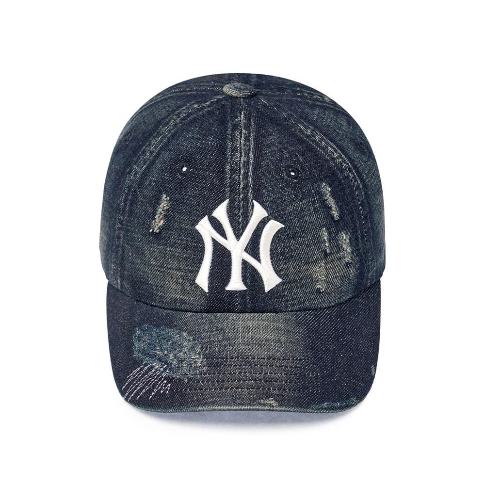  Nón MLB Korea - Vintage Damaged Denim Unstructured Ball Cap NY Yankees - 3ACPB195N-50NYL 