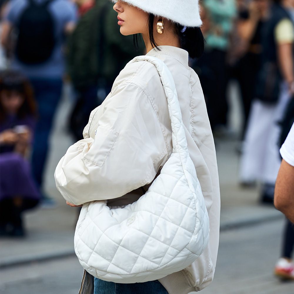  Túi Xách MLB Korea - Padding Quilted Large Hobo Bag - 3ABQL0936-43CRP 