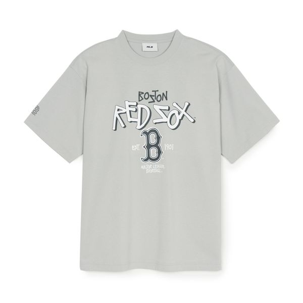 Áo thun [Unisex] MLB - Basic Big Logo Mega Overfit Functional Short Sleeve T-Shirt NY Yankees Gray - 3ATSB0553-43GRL