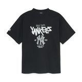  Áo thun [Unisex] MLB - Basic Big Logo Mega Overfit Functional Short Sleeve T-Shirt NY Yankees Black - 3ATSB0553-50BKS 