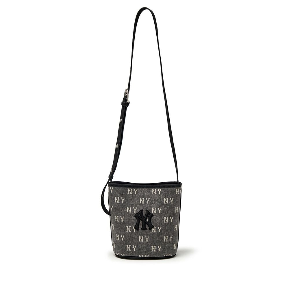  Túi MLB Korea - Classic Mono Vintage Denim Mini Bucket Bag New York Yankees Gray - 3ABMMV55N-50CGS 