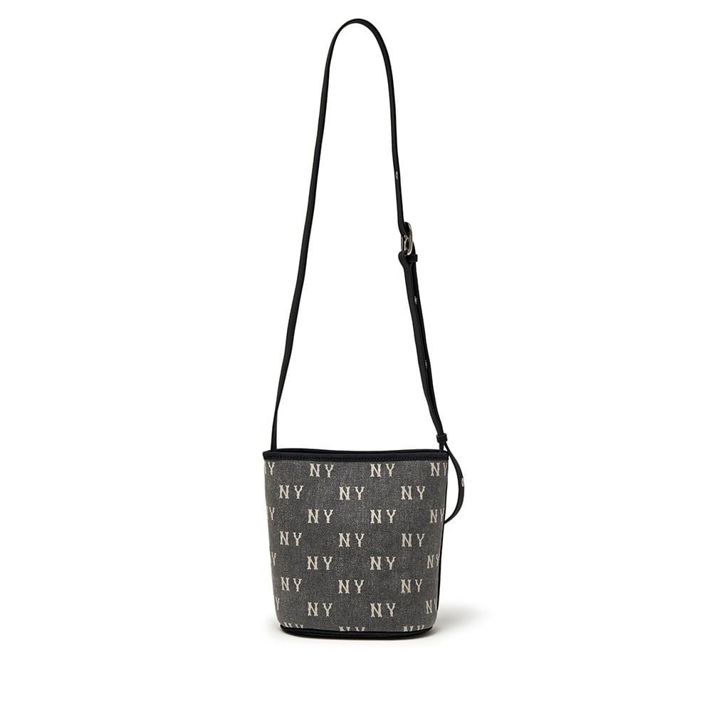  Túi MLB Korea - Classic Mono Vintage Denim Mini Bucket Bag New York Yankees Gray - 3ABMMV55N-50CGS 