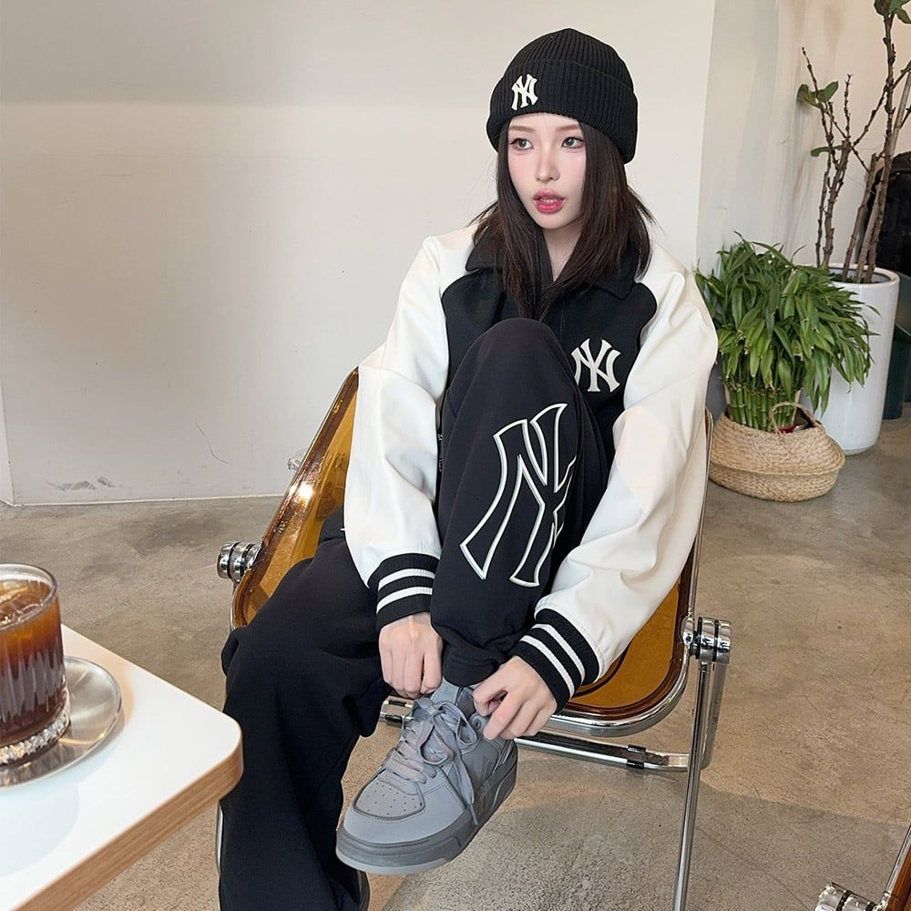  Áo Bomber MLB [Unisex] - Wool Biglux Varsity Jacket NY - 3AJPM1146-50BKS 