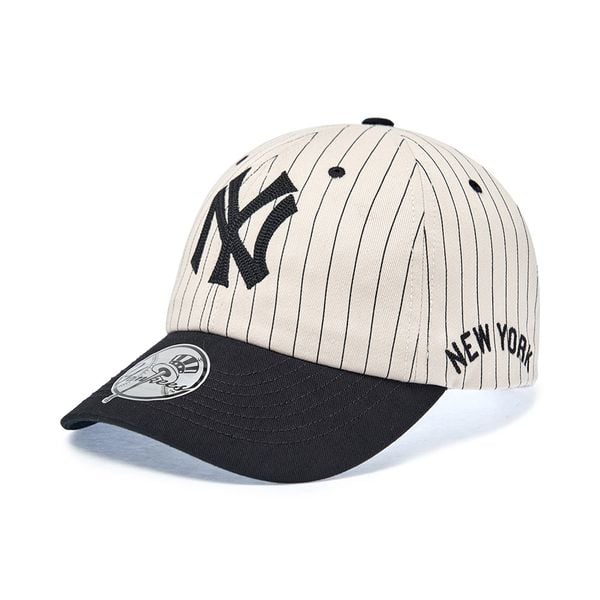  Nón MLB Korea - [Unisex] Signature Stripe Unstructured Ball Cap NY - 3ACPB255N-50BKS 