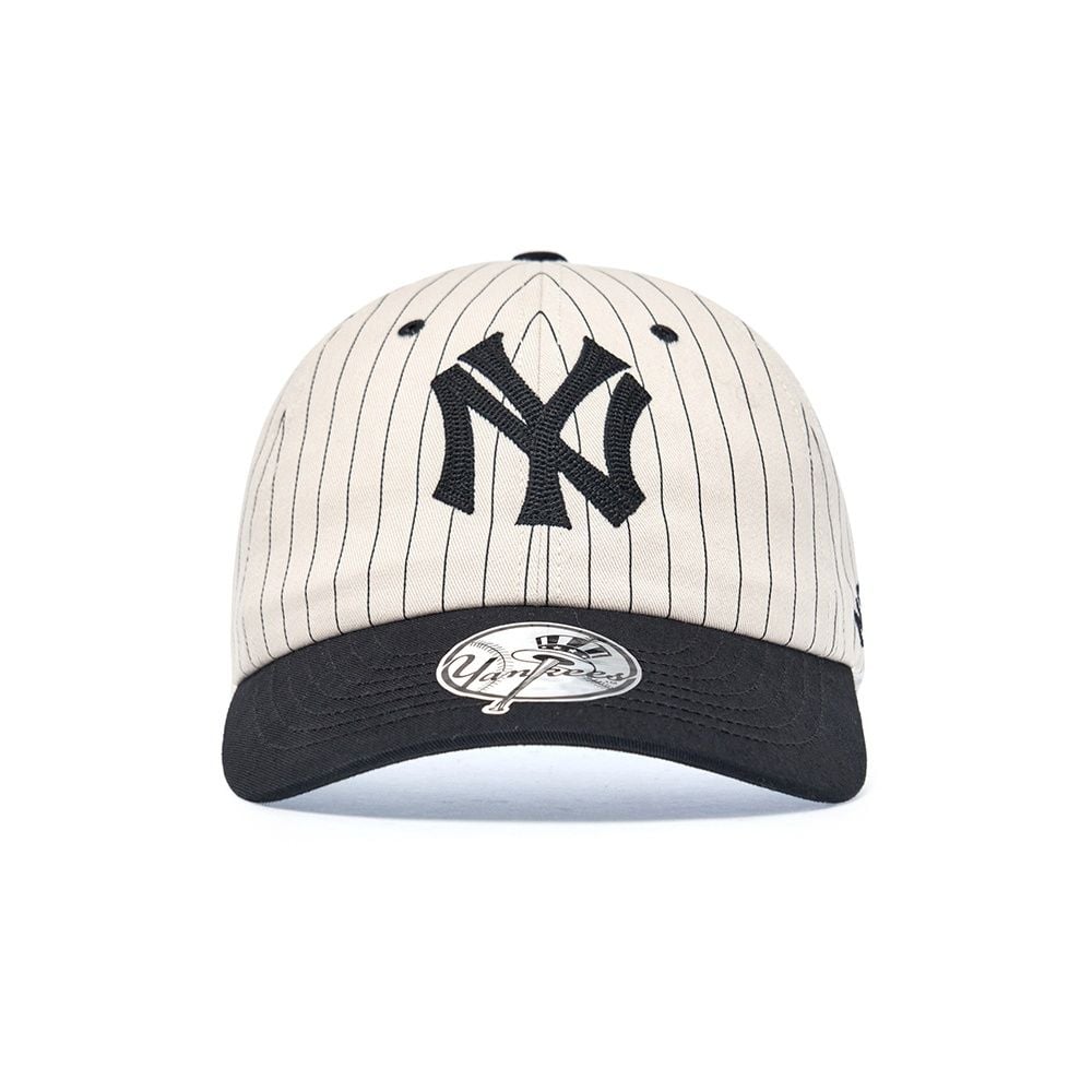  Nón MLB Korea - [Unisex] Signature Stripe Unstructured Ball Cap NY - 3ACPB255N-50BKS 