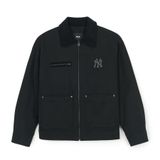  Áo Khoác [Unisex] MLB Korea - Basic Collar Work Jacket - 3AJPB0146-50BKS 