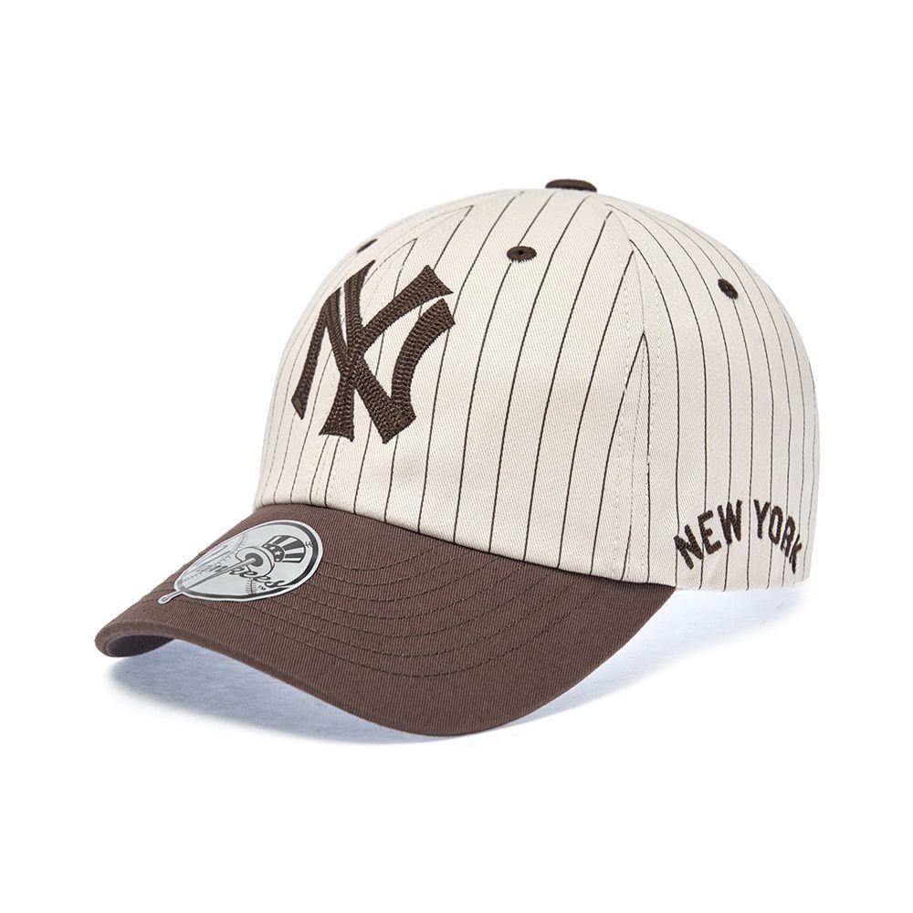  Nón MLB Korea - [Unisex] Signature Stripe Unstructured Ball Cap NY - 3ACPB255N-50BRD 