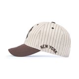  Nón MLB Korea - [Unisex] Signature Stripe Unstructured Ball Cap NY - 3ACPB255N-50BRD 