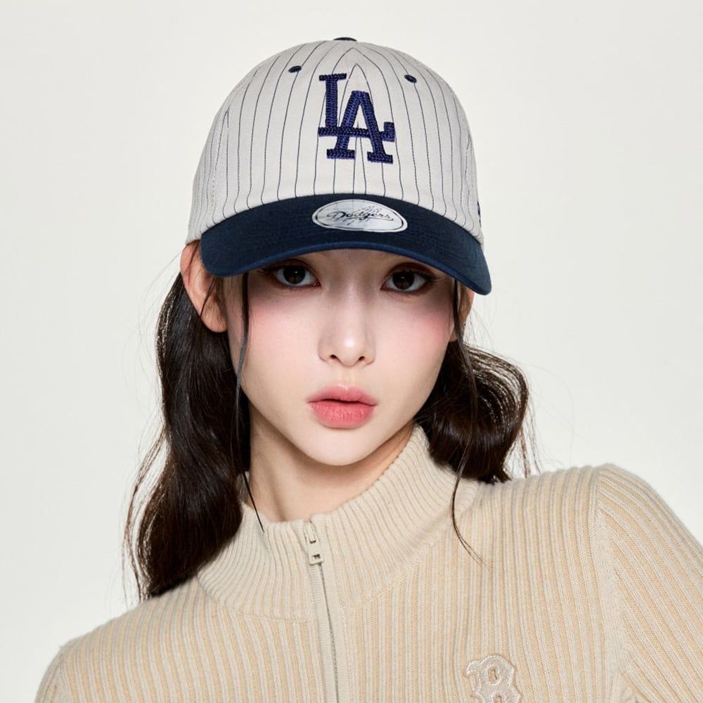  Nón MLB Korea - [Unisex] Signature Stripe Unstructured Ball Cap LA - 3ACPB255N-07NYS 