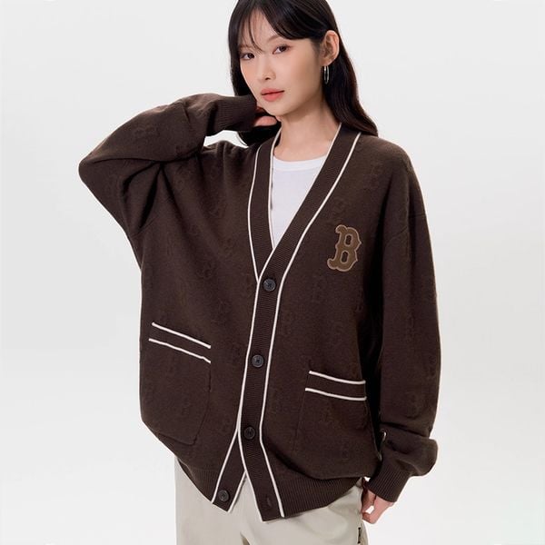 Áo Cardigan MLB [Unisex] - Classic Monogram Tonton Boston - 3AKCM0254-43BRS