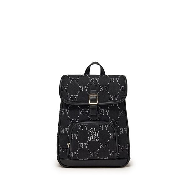 Balo MLB Korea - Dia Monogram Mini Backpack New York Yankees Black - 7ABKMD65N-50BKS