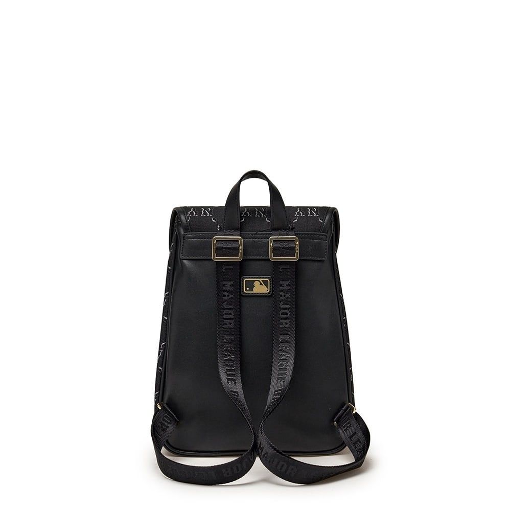  Balo MLB Korea - Dia Monogram Mini Backpack New York Yankees Black - 7ABKMD65N-50BKS 