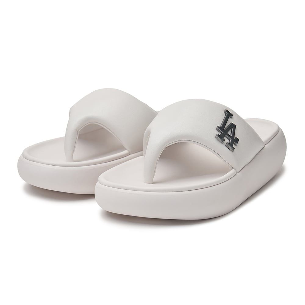  Dép MLB Korea - Base Flip Flops LA Dodgers Ivory - 3ALPBFL43-07IVS 