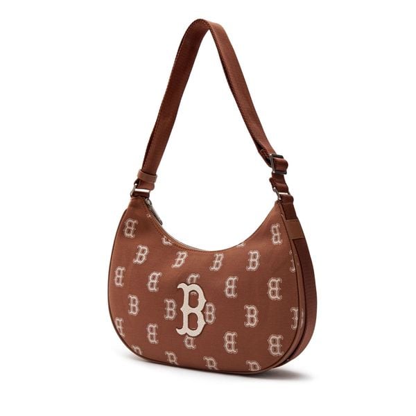  Túi Xách MLB Korea - Classic Monogram Jacquard Large Hobo Bag Boston Brown - 3ABQL023N-43BRS 