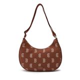 Túi Xách MLB Korea - Classic Monogram Jacquard Large Hobo Bag Boston Brown - 3ABQL023N-43BRS 