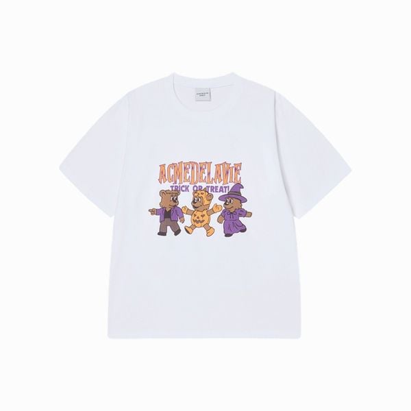 Áo thun [Unisex] ADLV - Acmédelavie AC Bear Friend Halloween White