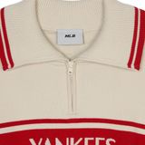  Áo Sweater MLB [Nữ] - Sporty Varsity Half-Zip Sweater NY Cream - 3FKPV0344-50CRD 