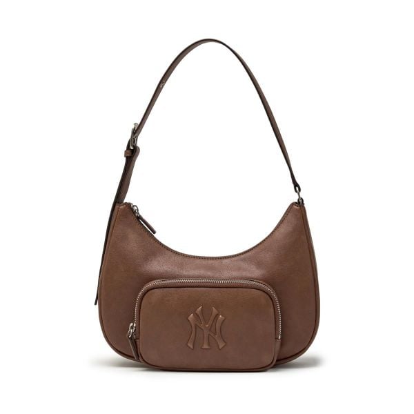 Túi Xách MLB Korea - Basic Vintage Logo Hobo Bag NY Yankees - 3ABQV026N-50BRS
