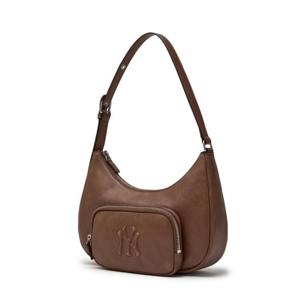 Túi Xách MLB Korea - Basic Vintage Logo Hobo Bag NY Yankees - 3ABQV026N-50BRS
