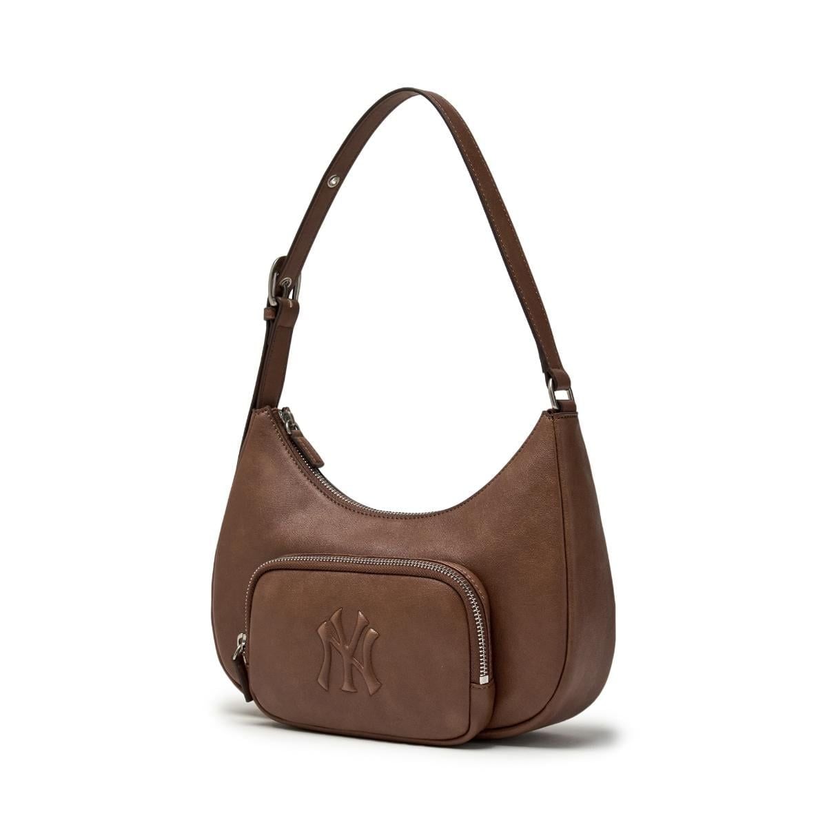  Túi Xách MLB Korea - Basic Vintage Logo Hobo Bag NY Yankees - 3ABQV026N-50BRS 