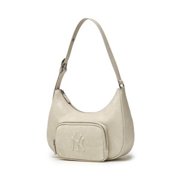 Túi Xách MLB Korea - Basic Vintage Logo Hobo Bag NY Yankees - 3ABQV026N-50CRS