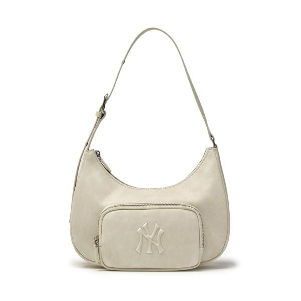 Túi Xách MLB Korea - Basic Vintage Logo Hobo Bag NY Yankees - 3ABQV026N-50CRS