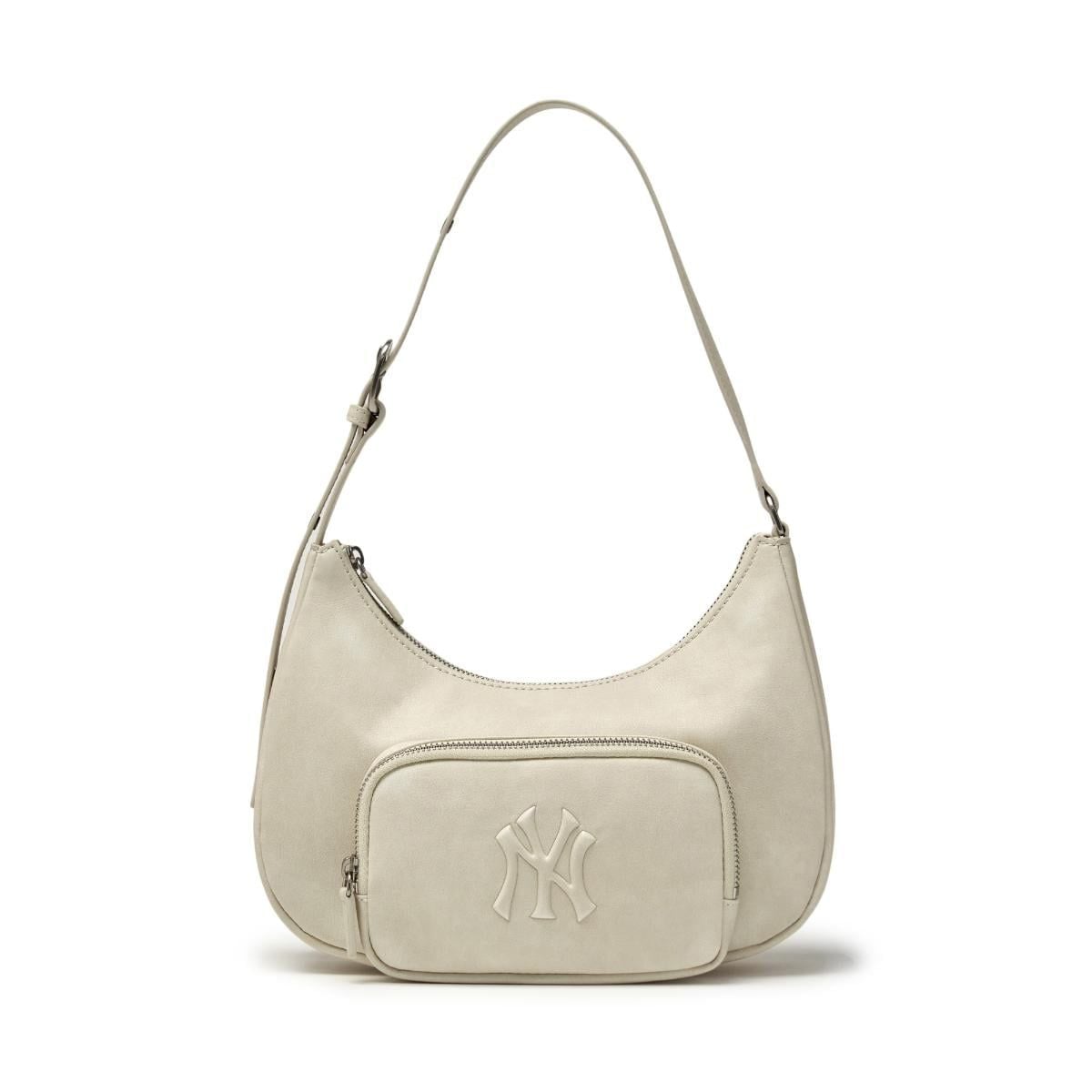 Túi Xách MLB Korea - Basic Vintage Logo Hobo Bag NY Yankees - 3ABQV026N-50CRS 