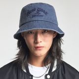  Nón Bucket MLB [Unisex] - Varsity Lettering Color Denim NY - 3AHTDS14N-50INS 