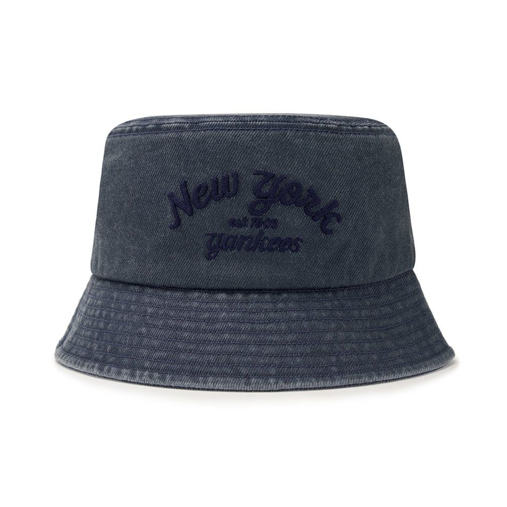  Nón Bucket MLB [Unisex] - Varsity Lettering Color Denim NY - 3AHTDS14N-50INS 