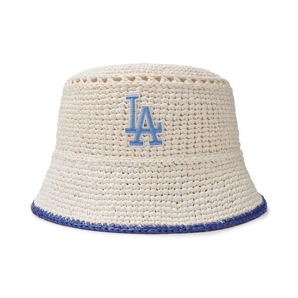 Nón Bucket MLB Raffia Crochet LA - 3AHTR0243-07IVS